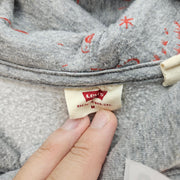 LEVI'S MEDIUM VINTAGE GRAY GRAPHIC PULLOVER HOODIE SMILEY FACE STRAWBERRY