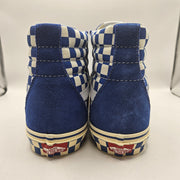 VANS MEN'S 12 SK8-HI CHECKERBOARD SIDEWALL CLASSIC BLUE SKATEBOARD NWOB