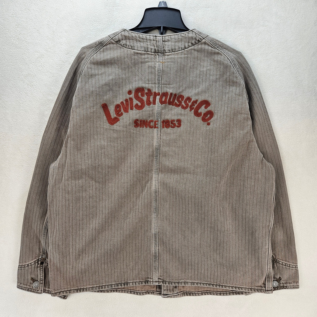 LEVI'S MENS LARGE UNION ENGINEER CARDIGAN UNIFORM BADGE TAN NWT