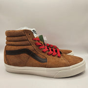 VANS MEN'S 7.5 SK8 HI PIG SUEDE PLAID GLAZED GINGER BROWN NWOB