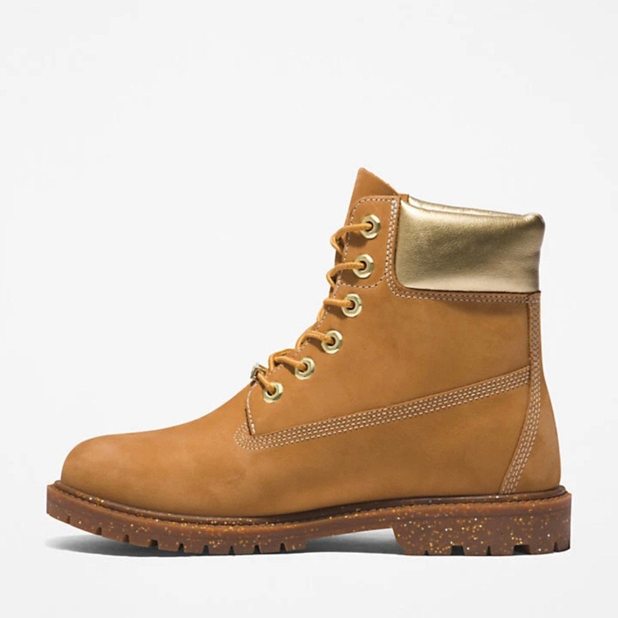 TIMBERLAND Women's 8.5 Heritage 6 IN Boot Premium Wheat Nubuck Waterproof Gold