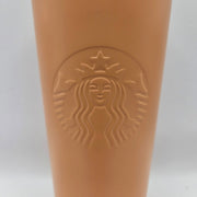 STARBUCKS 24oz MATTE PEACH ORANGE HIBISCUS LID TUMBLER NWT