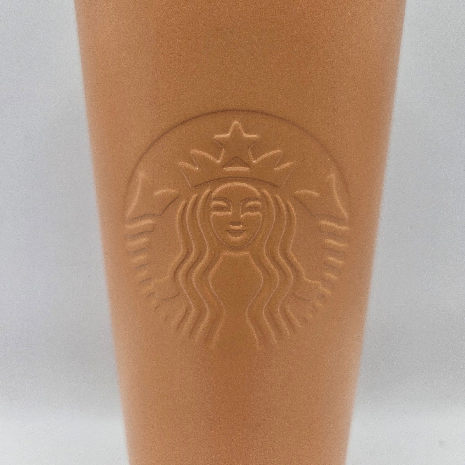 STARBUCKS 24oz MATTE PEACH ORANGE HIBISCUS LID TUMBLER NWT