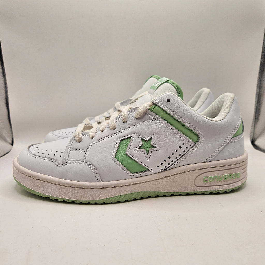 CONVERSE MEN'S 9.5 WEAPON LOW WHITE SOUR GLOW LEATHER LACE UP A12746C NWOB
