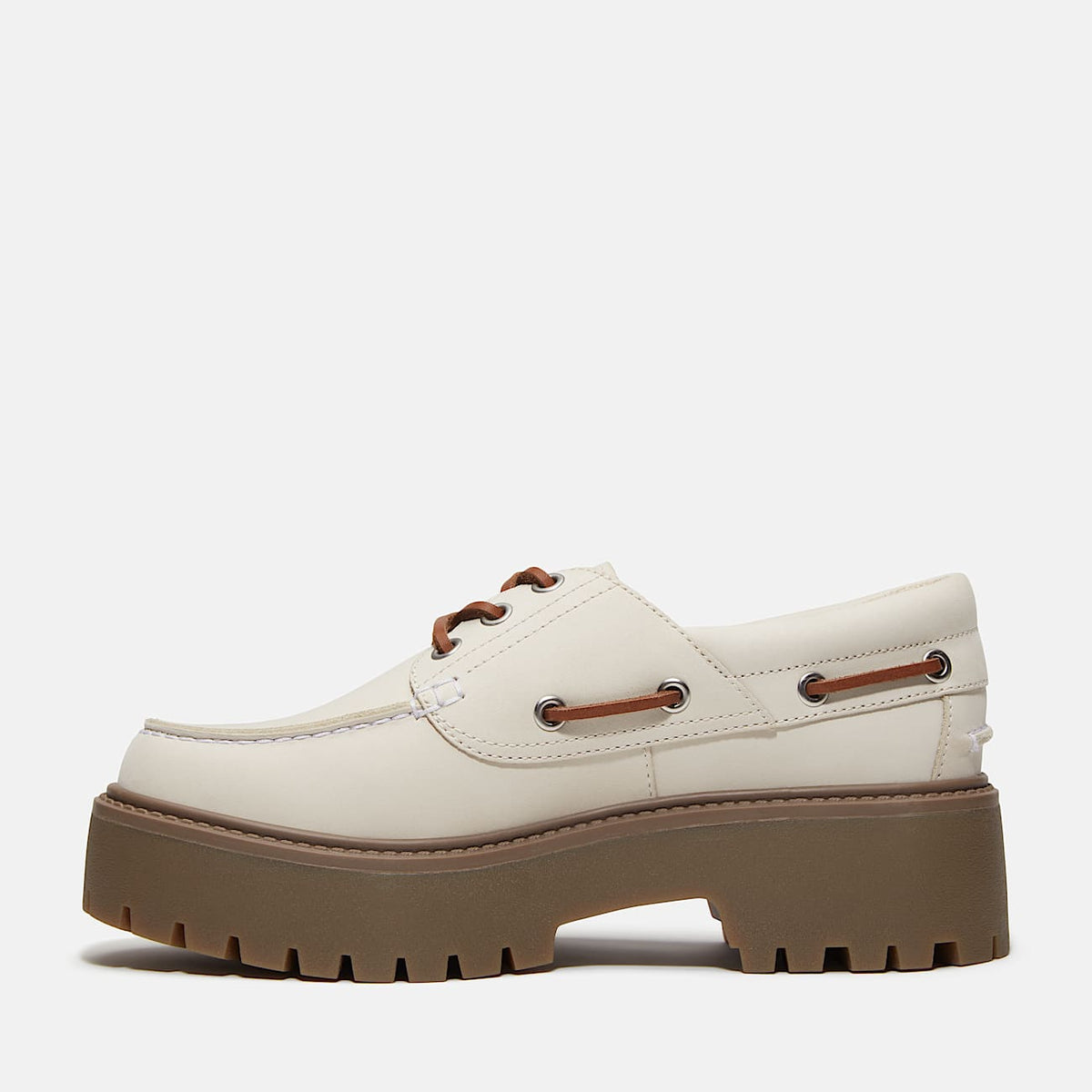 TIMBERLAND WOMEN'S 8.5 STONE STREET BOAT SHOE NATURAL NUBUCK TB0A2GVFEX4