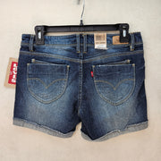LEVI'S JUNIORS SIZE 5 DENIM SHORTS MEDIUM WASH CUFFED STRETCH JEAN SHORTS NWT