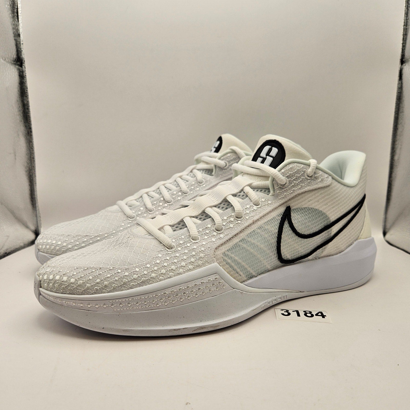 NIKE SABRINA 1 WOMEN'S 14.5(MEN'S 13) TB PROMO WHITE BLACK BASKETBALL SHOES NWOB