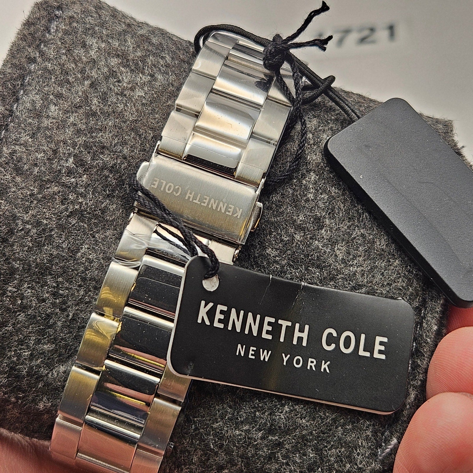 KENNETH COLE NEW YORK MEN'S QUARTZ DIAMOND ACCENTS STAINLESS STEEL 42MM NWT