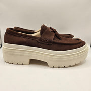 CONVERSE WOMEN'S 11 ALL STAR LUGGED HEEL LOAFER PLATFORM BROWN SUEDE A15552C