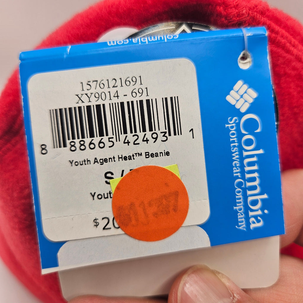 COLUMBIA YOUTH SMALL AGENT HEAT BEANIE RED OMNI HEAT THERMAL