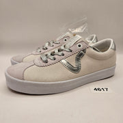 VANS WOMEN'S 6.5 SPORT LOW SUEDE HIGH SHINE WHITE GRAY LOW TOP SNEAKER