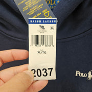 POLO RALPH LAUREN MEN'S XL NAVY BLUE TERRY CLOTH HEAVY DUTY PULLOVER HOODIE NWT