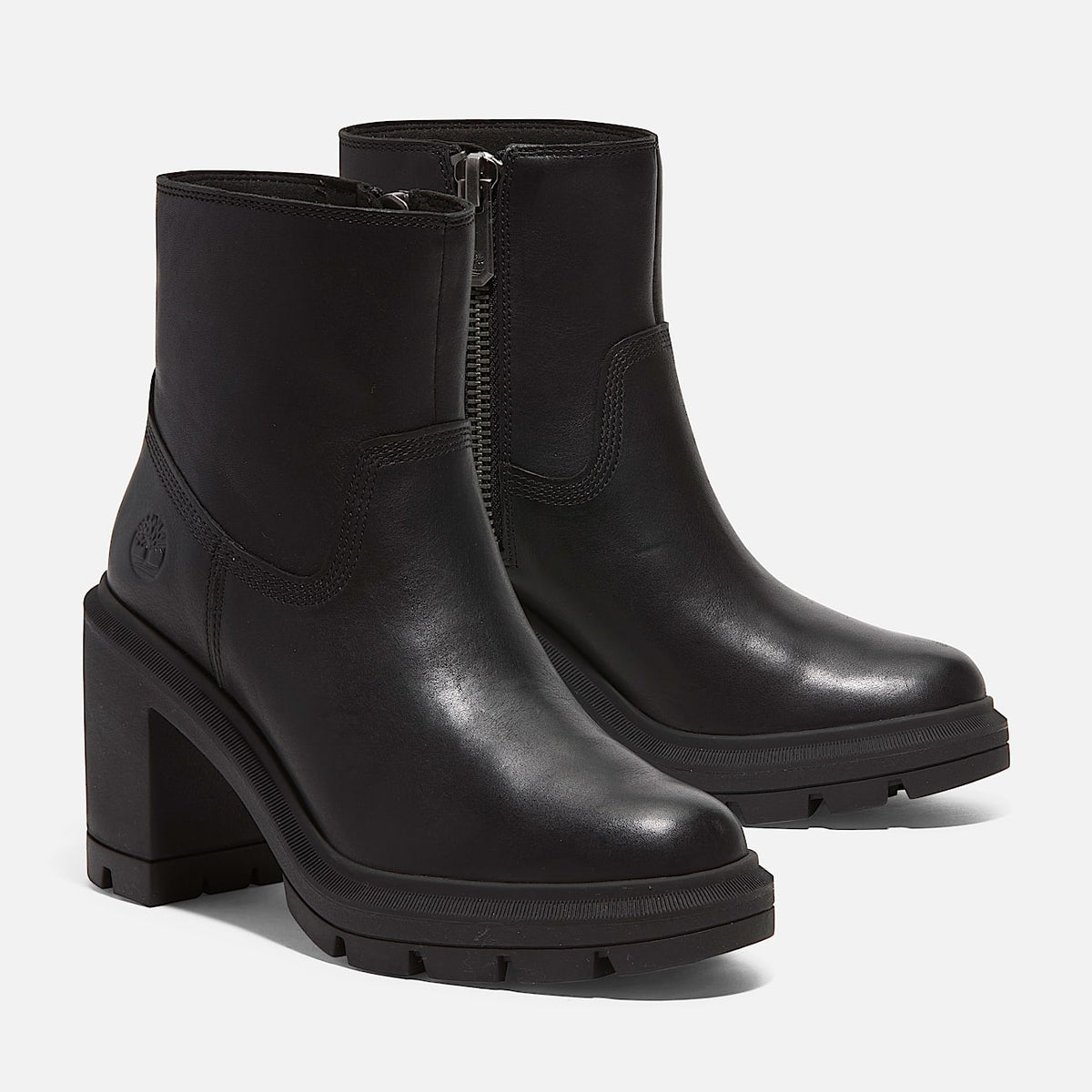 TIMBERLAND WOMEN'S 10 ALLINGTON HEIGHTS MID ZIP BOOT BLACK FULL GRAIN NIB