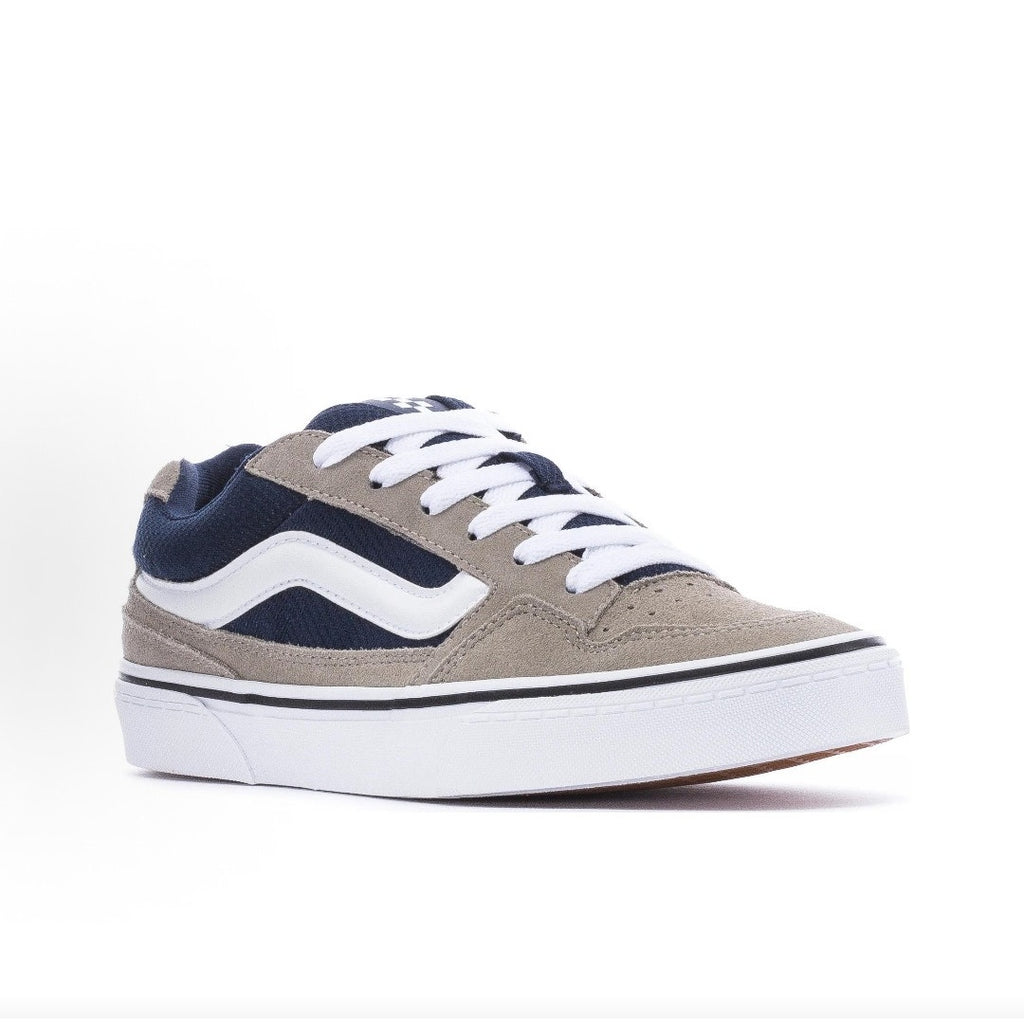 VANS MEN'S 11.5 CALDRONE LOW TOP SKATE SNEAKER SUEDE MESH GREY BLUE NIB