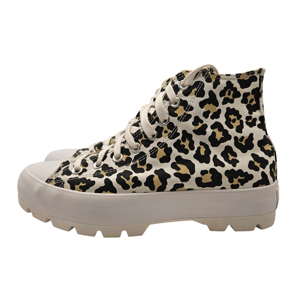 CONVERSE WOMEN'S CHUCK TAYLOR ALL STAR LUGGED HI CHEETAH WHITE BLACK 571250C