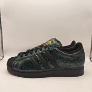 ADIDAS ORIGINALS WOMEN'S 10 SUPERSTAR BLACK GREEN SNAKESKIN SHELL TOE NWOB