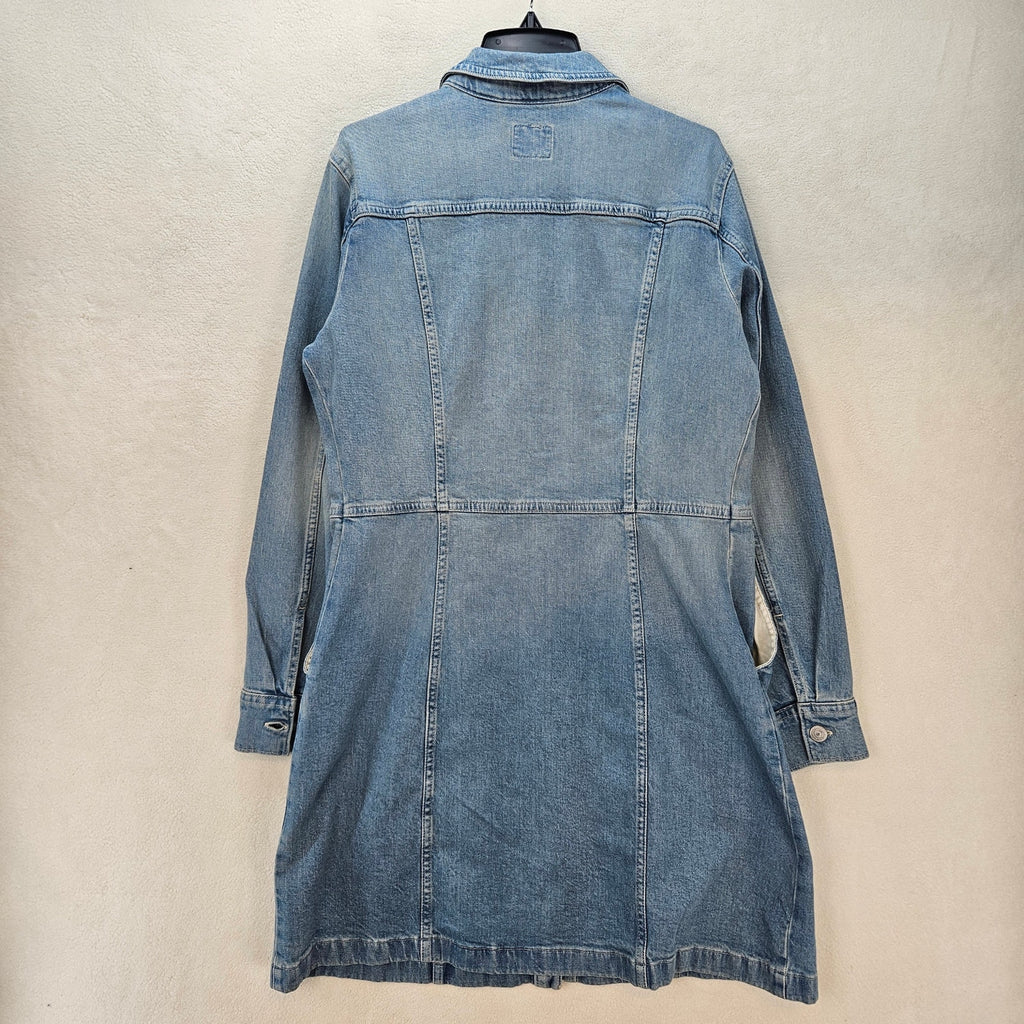 LEVI'S WOMEN'S L FLYNN WESTERN DRESS NWT MEDIUM WASH A LINE