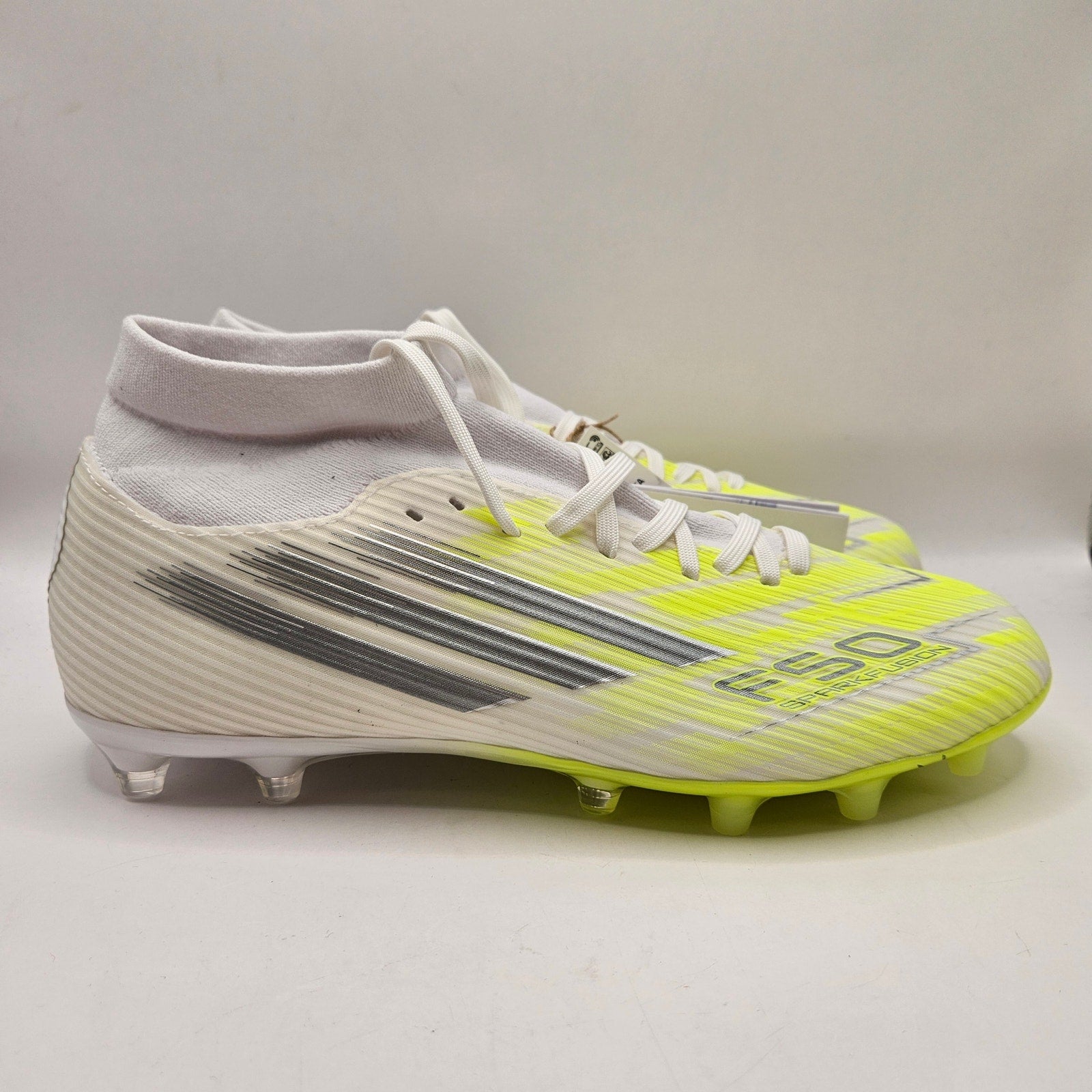 ADIDAS WOMEN'S 8.5 F50 SPARKFUSION LEAGUE SOCCER CLEATS FG AG WHITE NWOB JP8350