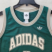 ADIDAS MEN'S LARGE ORIGINALS TREFOIL GREEN TANK SIDELINE JERSAEY KG8200 THICK
