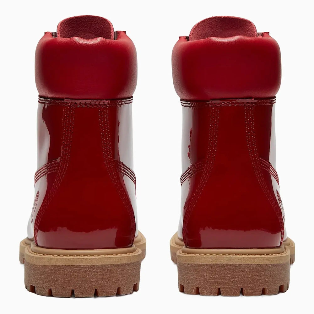 TIMBERLAND WOMEN'S 6.5 PREMIUM 6 IN BOOT WATERPROOF RED PATENT LEATHER NIB