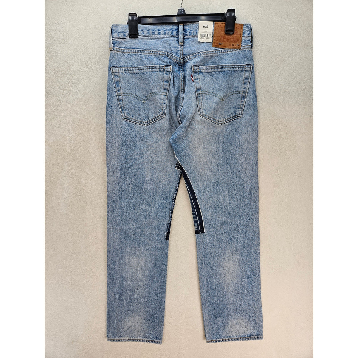 LEVI'S MEN'S 31X30 501 STRAGHT LEG JEANS MEDIUM WASH PATCHWORK NWT