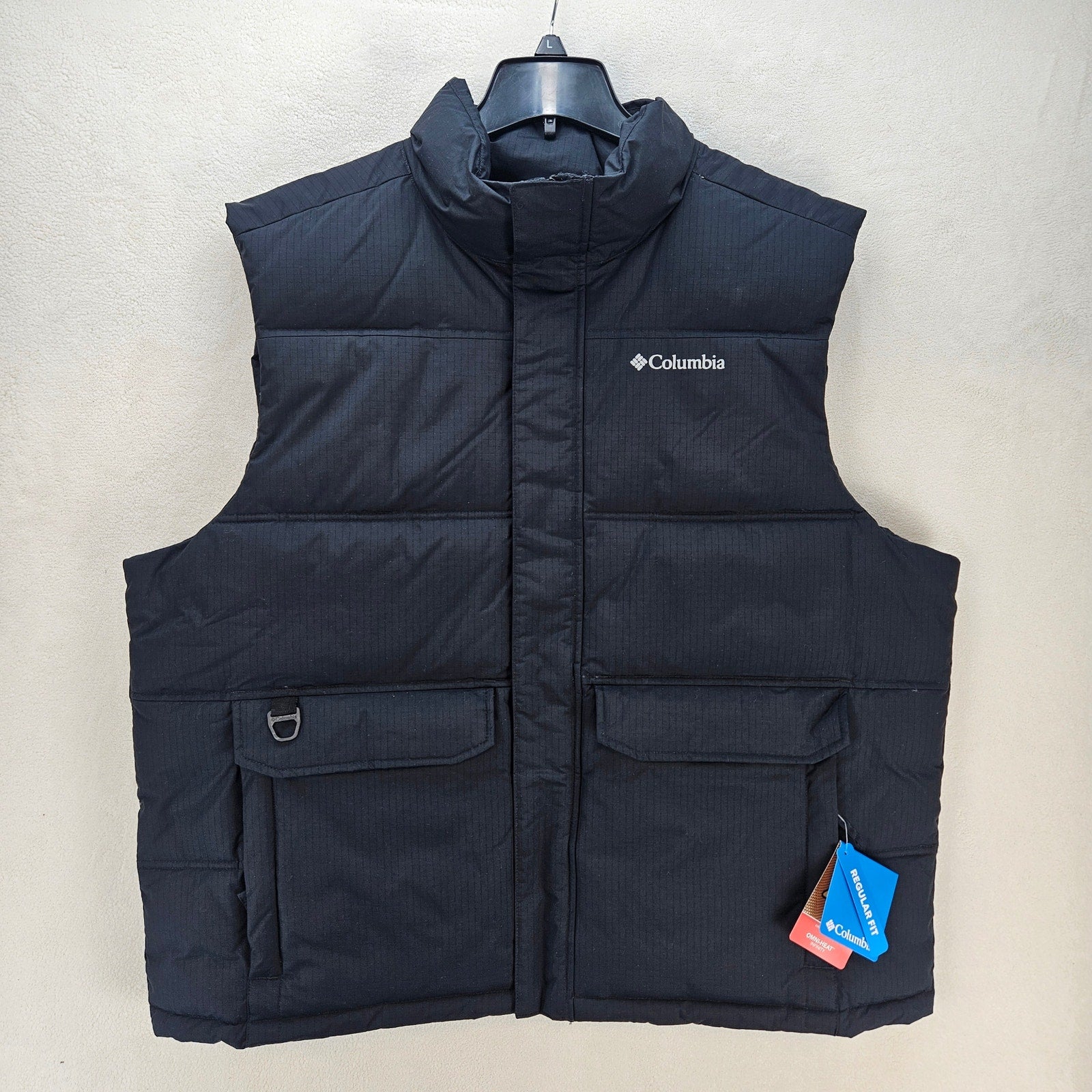 COLUMBIA MEN'S XL LANDROAMER BLACK PUFFER VEST OMNI SHIELD NWT