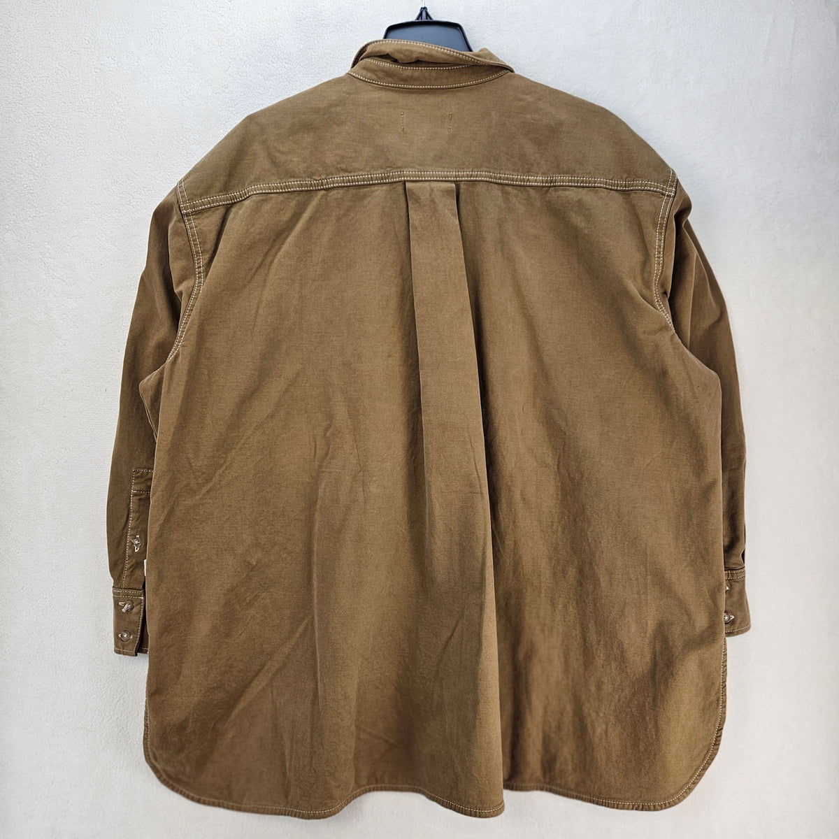 7 FOR ALLMANKIND WOMEN'S L NINA OVERSHIRT TWILL SAND STORM BUTTON SHACKET NWT