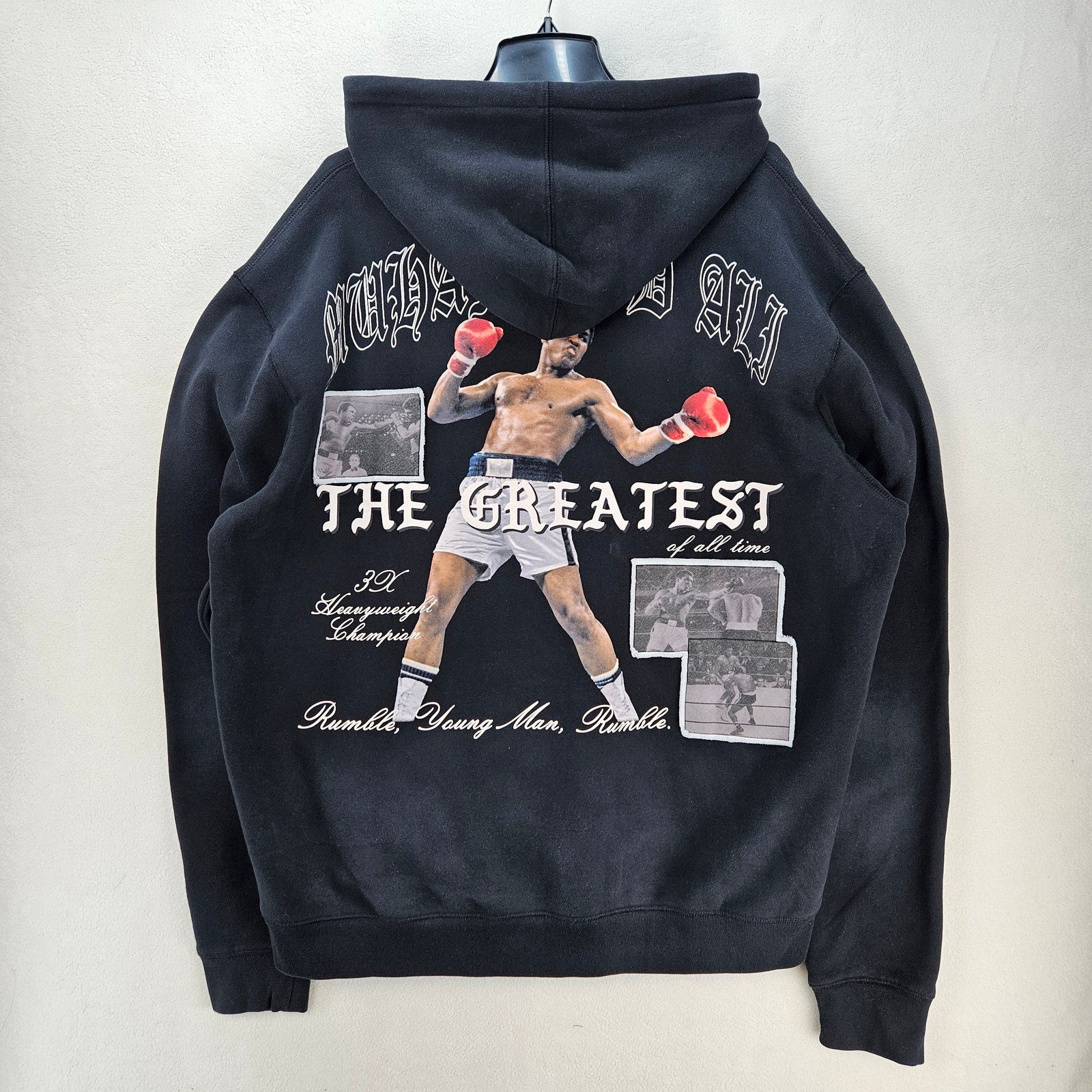 SHOE PALACE X MUHAMMAD ALI 2XL THE GREATEST OF ALL TIME GRAPHIC HOODY BLK