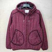 URBAN OUTFITTERS WOMEN'S MEDIUM BURGUNDY HOODED QUILTED JACKET