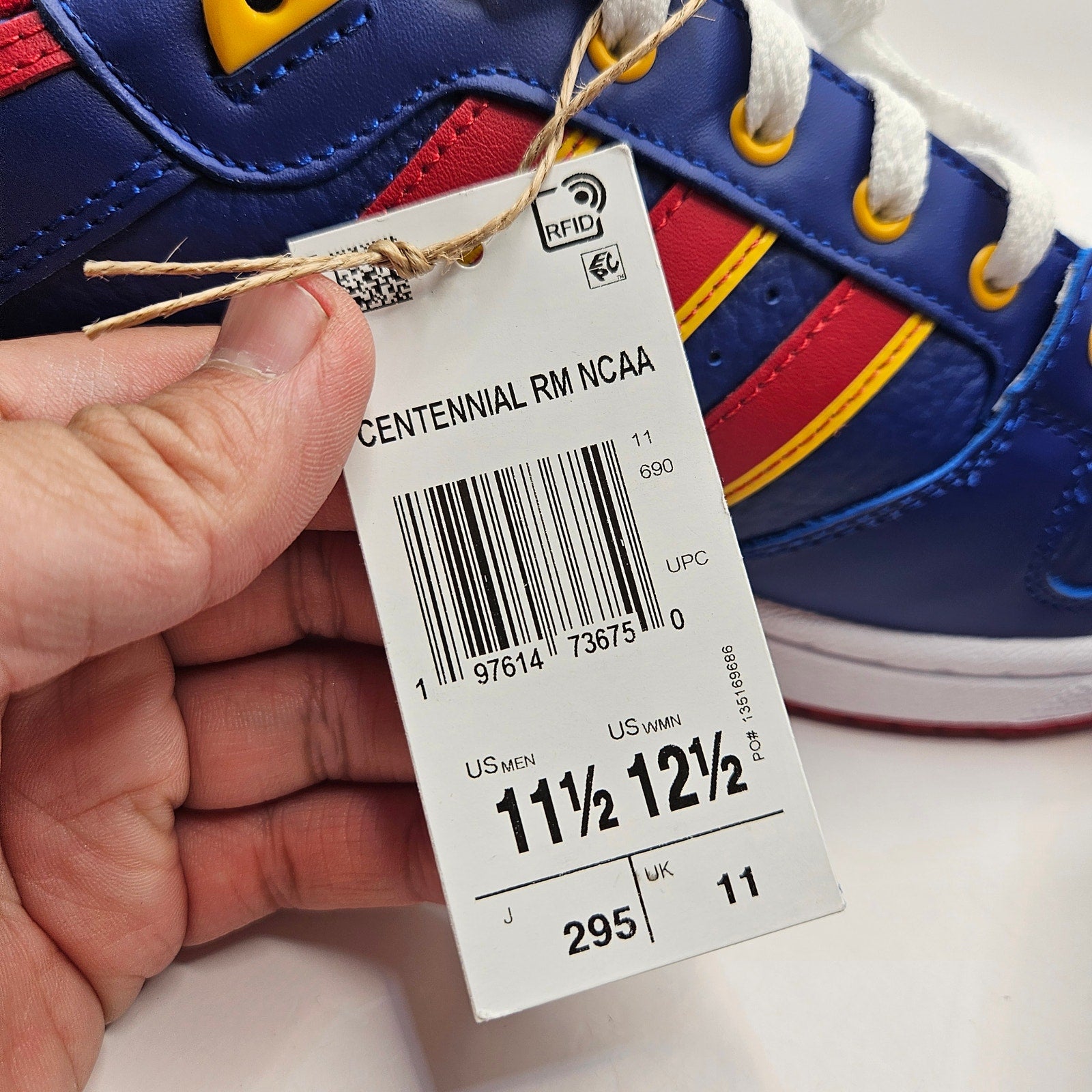 ADIDAS ORIGINALS MEN'S 11.5 CENTENNIAL RM UNIVERSITY OF KANSAS JAYHAWKS IH5362