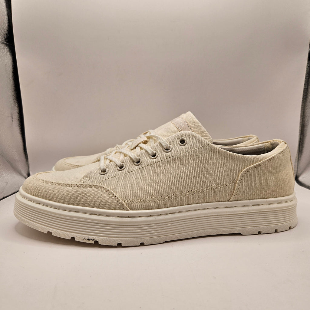 DR MARTENS MEN'S 13 BROOKLINE 6 EYE WHITE CANVAS SHOE OFF NWOB