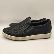 ECCO WOMEN'S EURO 37 SOFT 7 WOVEN FRONT SLIP ON BLACK LIGHTWEIGHT SNEAKER