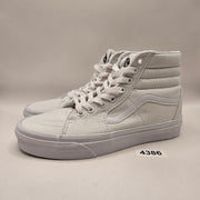 VANS WOMEN'S 7 SK8 HI CANVAS HI TOP SKATEBOARDING SNEAKERS TRIPLE WHITE
