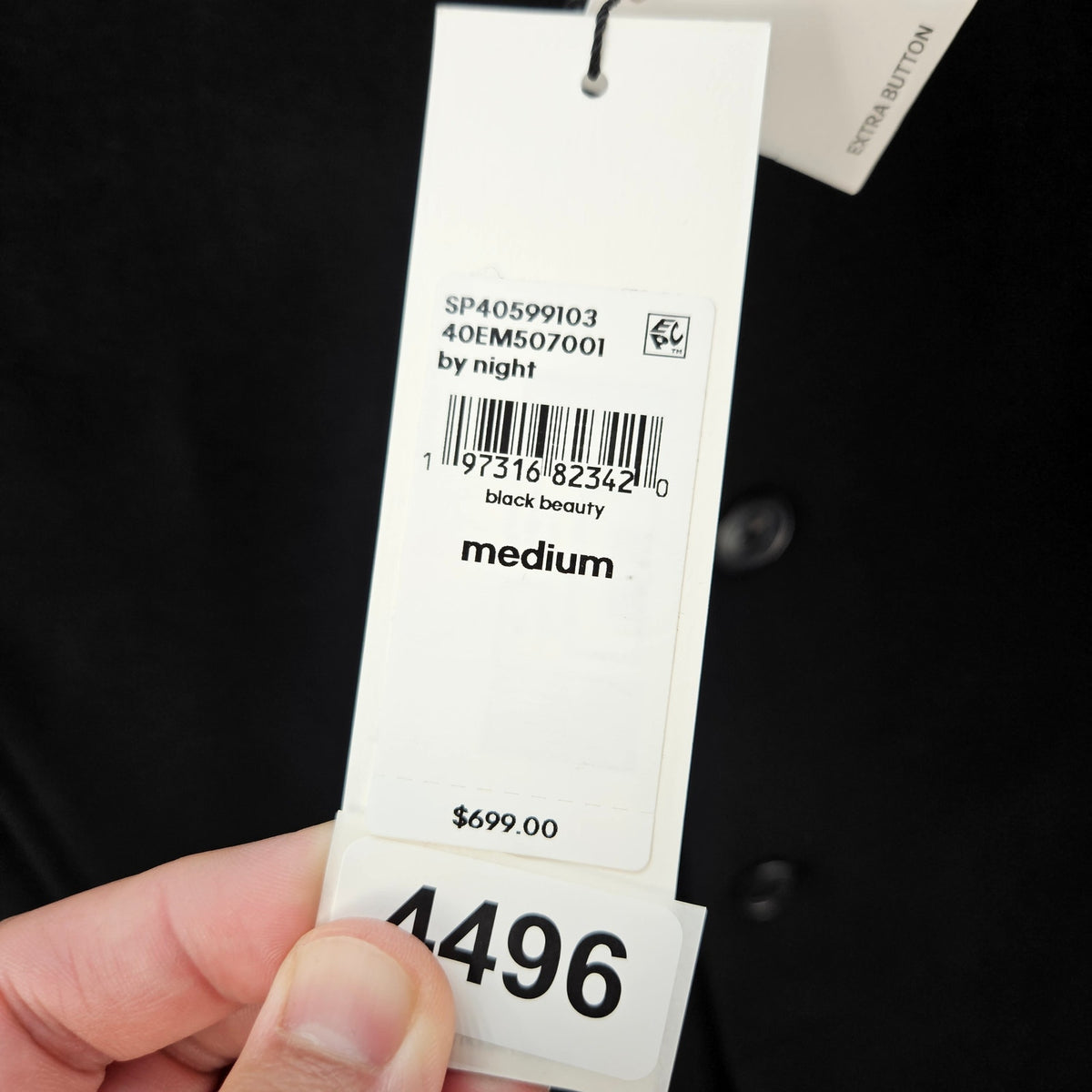 CALVIN KLEIN MEN'S MED. BY NIGHT CASHMERE WOOL BLEND OVERCOAT BLACK BEAUTY $699