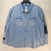 LEVI'S MEN'S 2XL WESTERN RELAXED FIT SHIRT MEDIUM WASH PATCHWORK A19190074