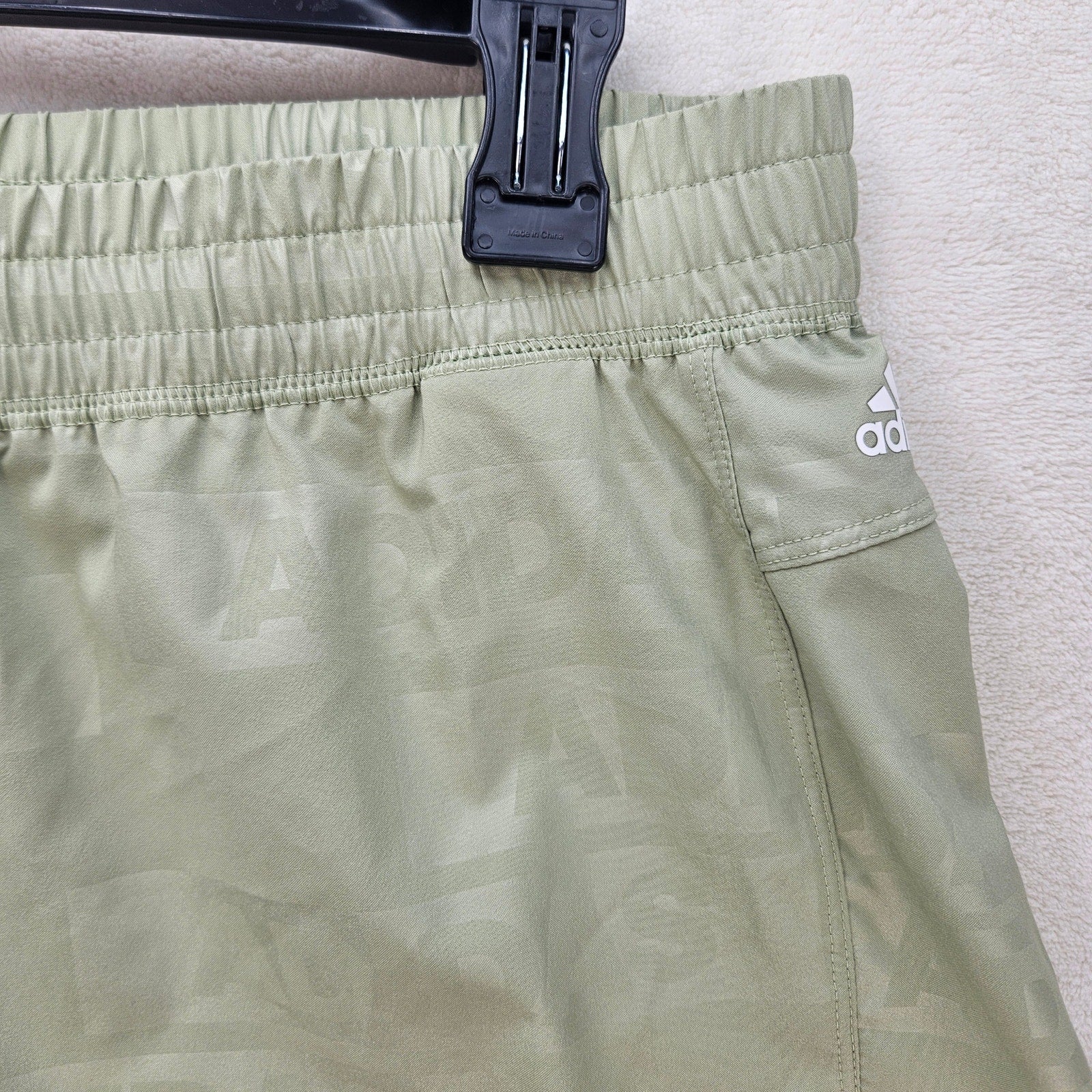 ADIDAS WOMEN'S MEDIUM PACER WOVEN DEBOSS TRAINING/RUNNING SHORTS LIME HK7544 NWT