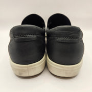 ECCO WOMEN'S EURO 37 SOFT 7 WOVEN FRONT SLIP ON BLACK LIGHTWEIGHT SNEAKER