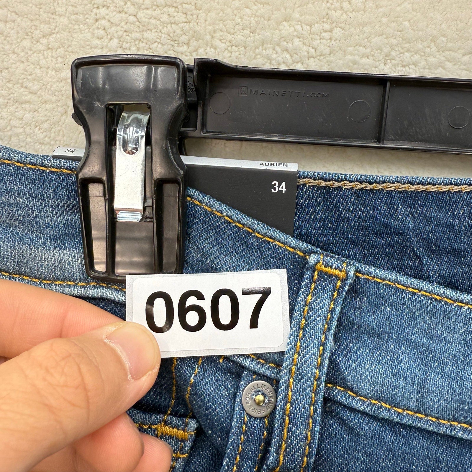 7 FOR ALL MANKIND MEN'S 34 ADRIEN HEMP SLIM TAPERED DARK JEANS