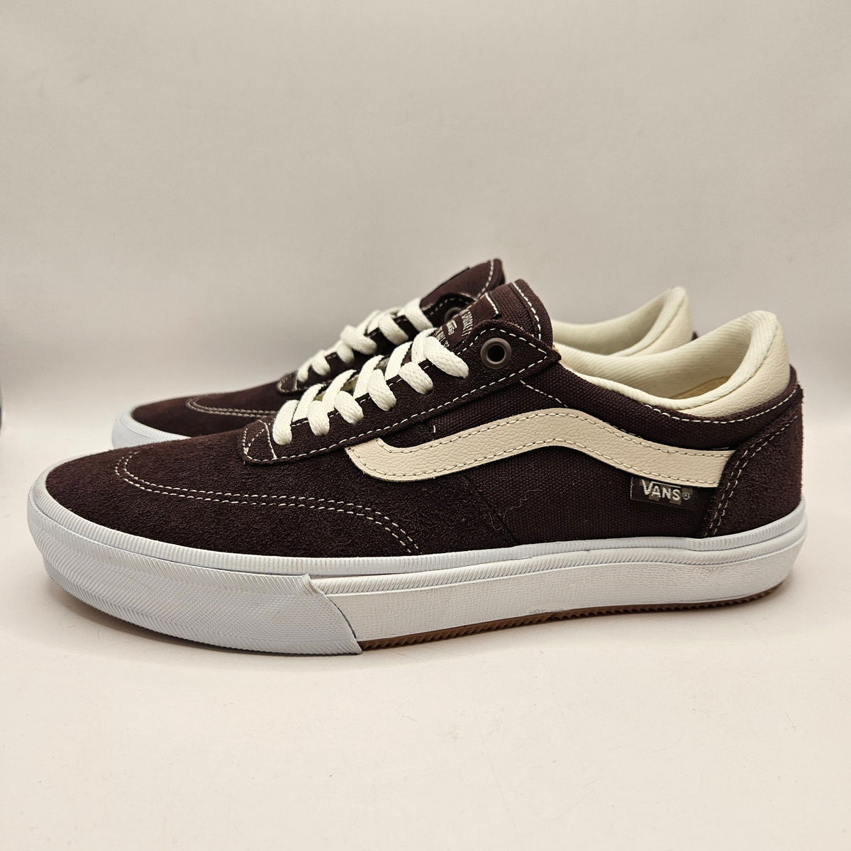 VANS MEN'S 6.5 GILBERT CROCKETT PRO SKATE SHOES DARK BROWN SUEDE POPCUSH