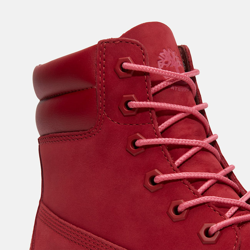 TIMBERLAND WOMEN'S 6 LINDEN WOODS 6-INCH WP BOOT DK RED NUBUCK NIB