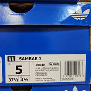 ADIDAS KIDS 5 WOMEN'S 6.5 SAMBAE PURPLE WHITE LOW TOP LEATHER SNEAKER JS0040