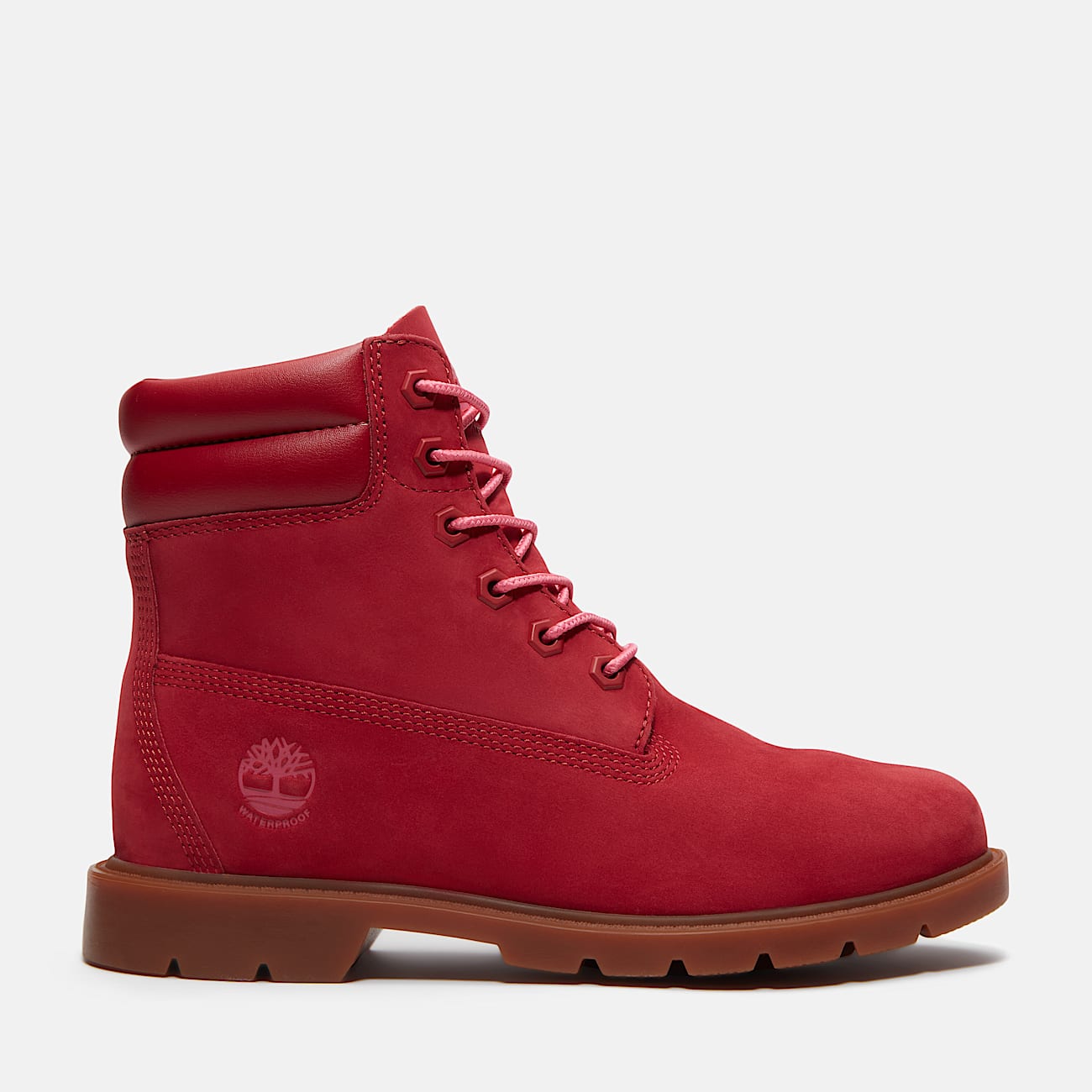 TIMBERLAND WOMEN'S 6 LINDEN WOODS 6-INCH WP BOOT DK RED NUBUCK NIB