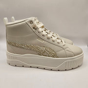 PUMA WOMEN'S 8.5 KARMEN II MID ANIMAL FEVER SNEAKERS WHITE PUMA GOLD 397460-01