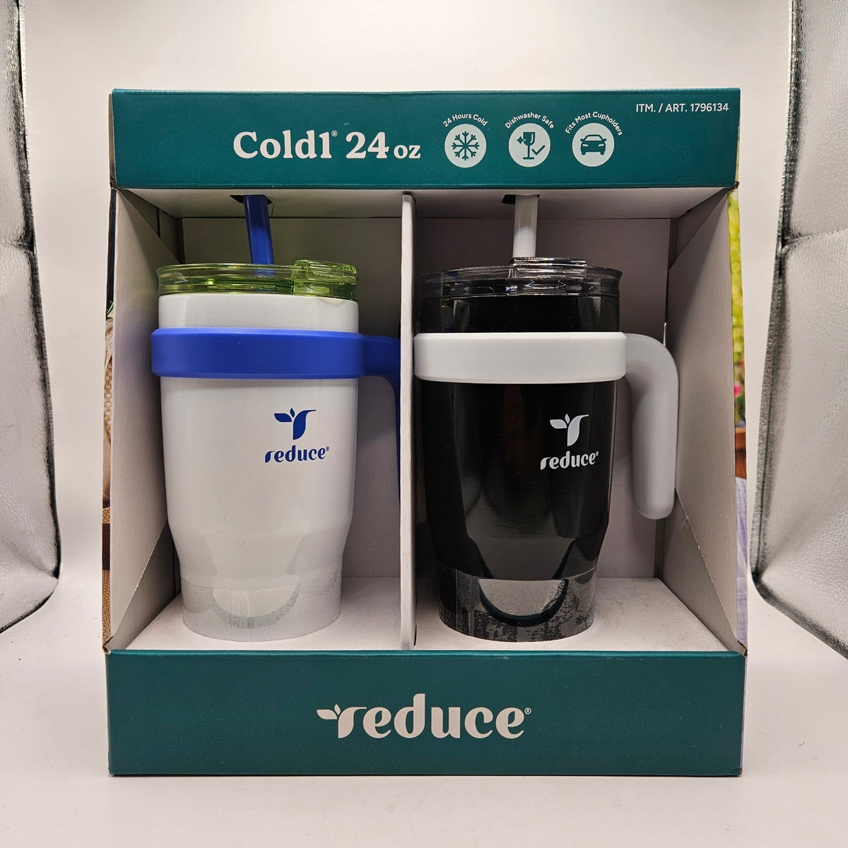 REDUCE COLD1 24OZ INSULATED TUMBLERS 2 PACK COMBO BLACK WHITE