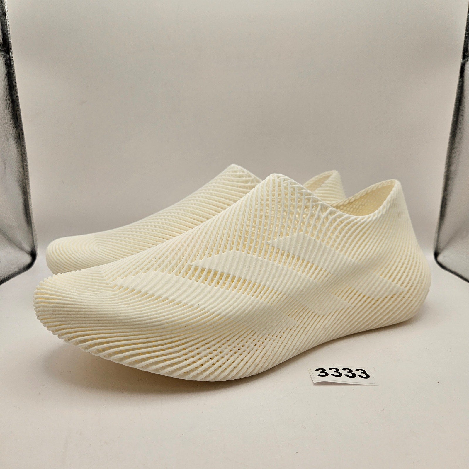 ADIDAS MEN'S 11.5 4DFWD SLIP ON 4D PRINTED RUNNING SHOES OFF WHITE CREAM NWOB