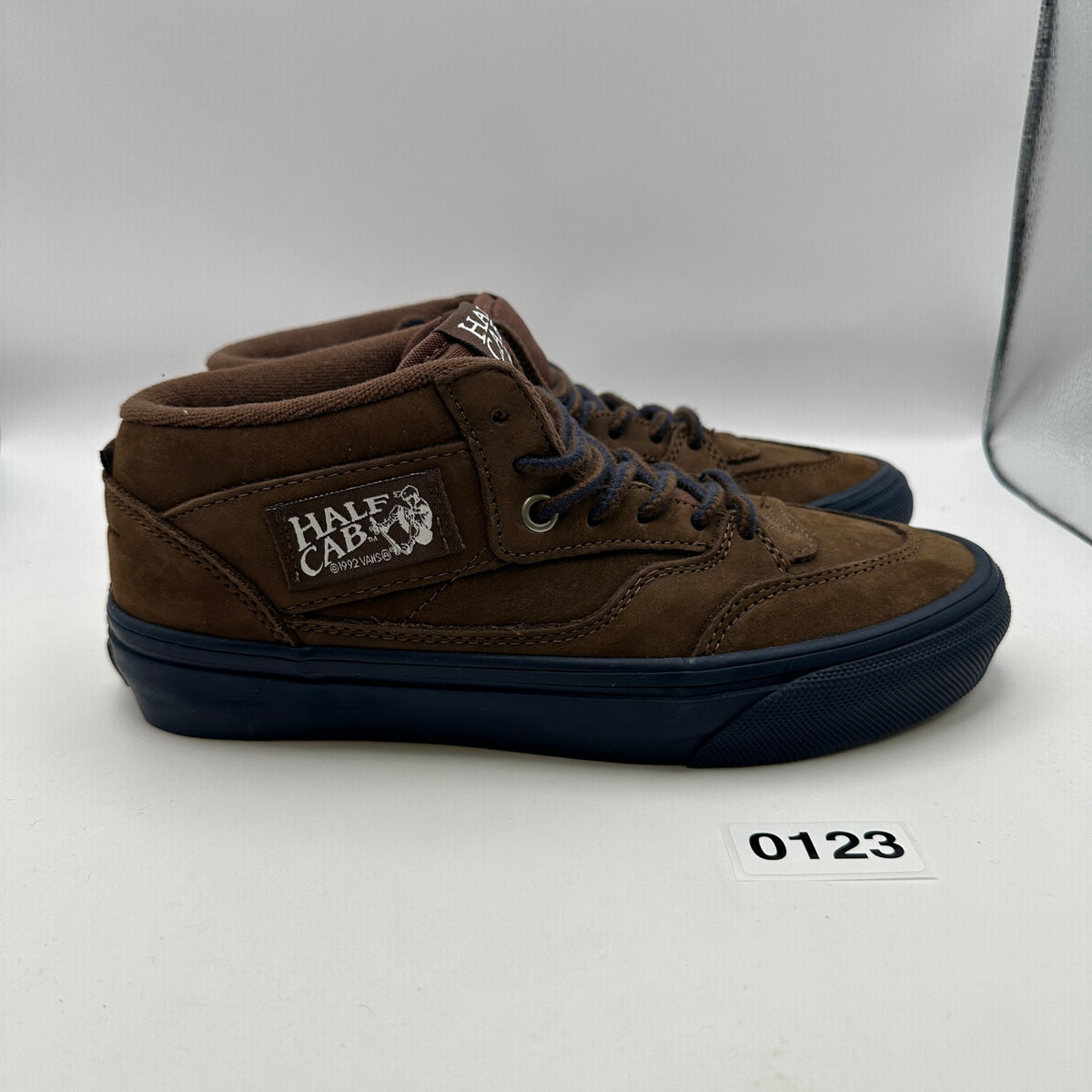 VANS X NICK MICHEL MEN'S SIZE 6 HALF CAB SUEDE BROWN/NAVY BLUE