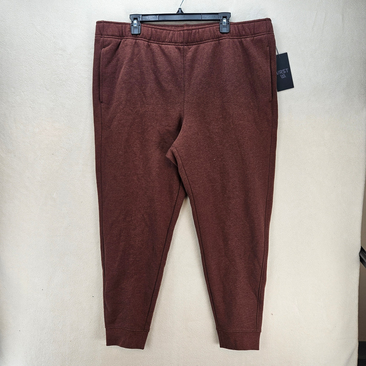 VRST MEN'S XXL FLEECE JOGGER PANTS EARTH BROWN HEATHER NWT