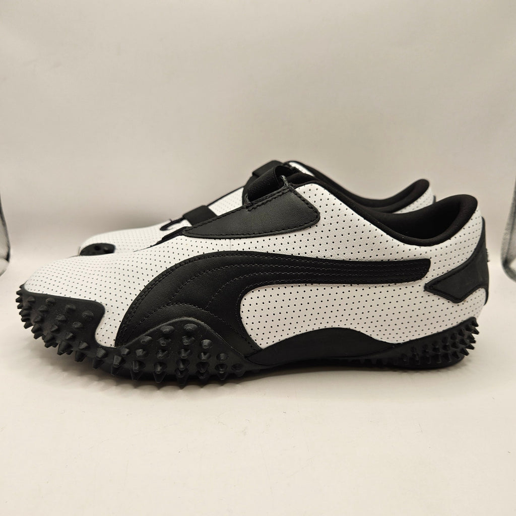 PUMA MOSTRO MEN'S 11 PERFORATED LEATHER PACK SNEAKERS WHITE BLACK 397331-01