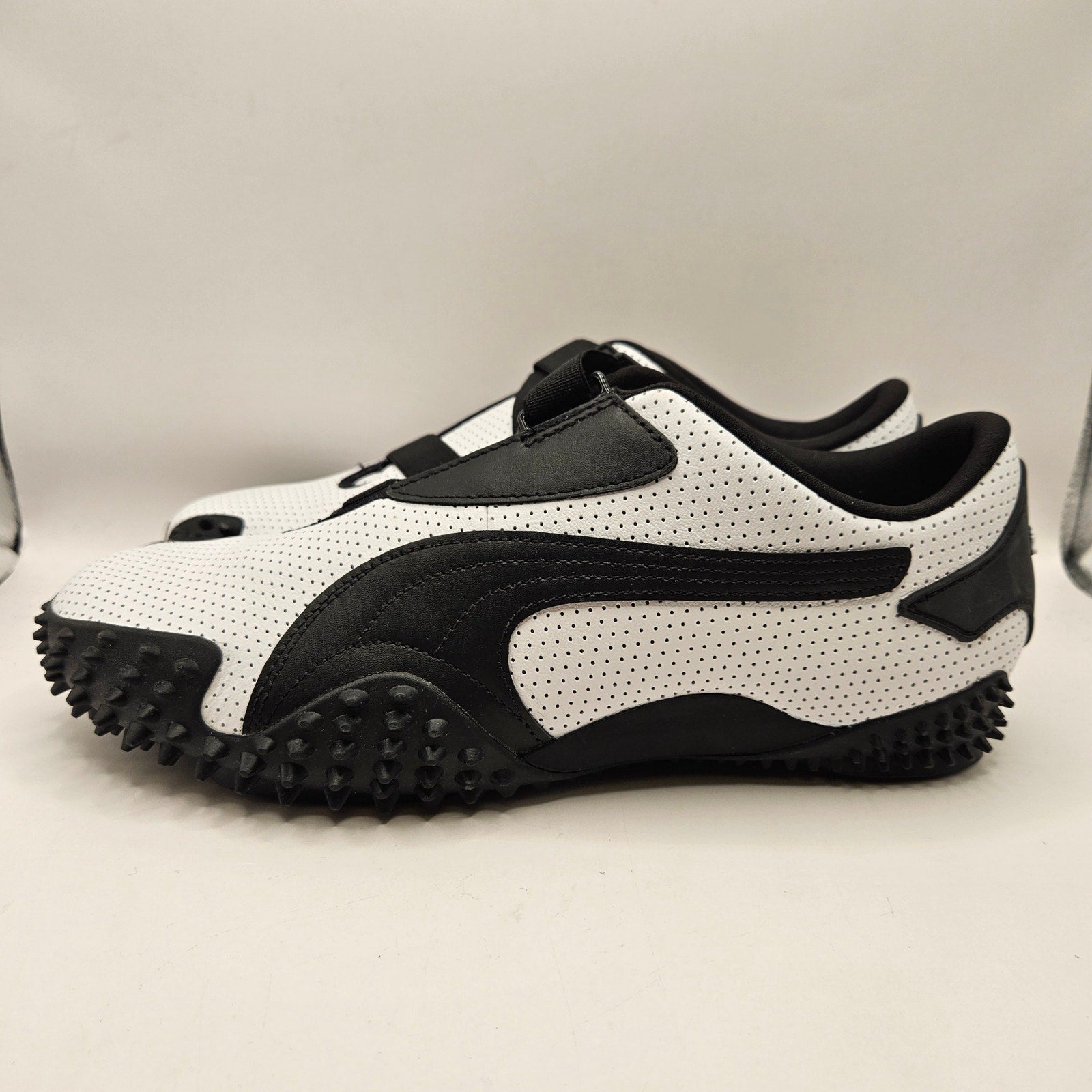 PUMA MOSTRO MEN'S 11 PERFORATED LEATHER PACK SNEAKERS WHITE BLACK 397331-01