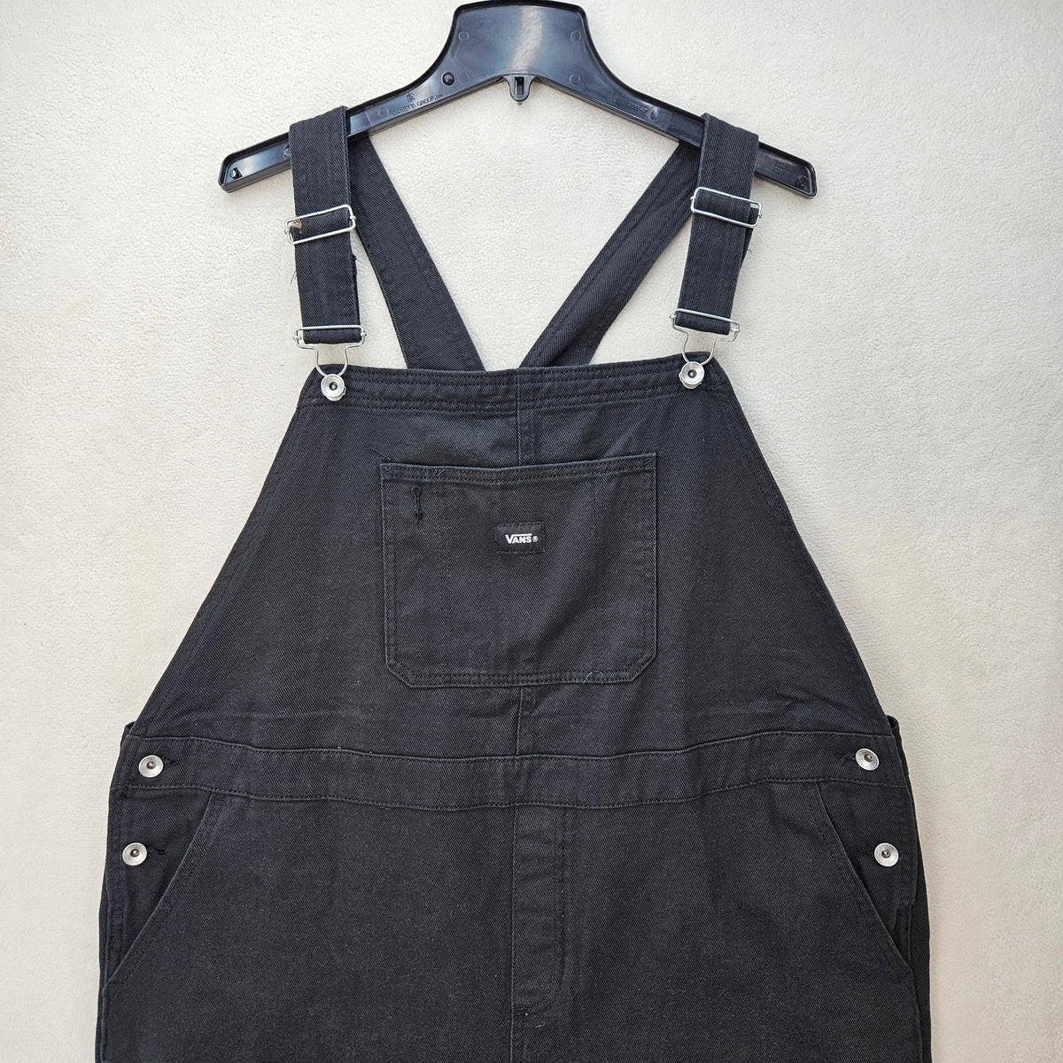 VANS WOMEN'S XXL BLACK OVERALL SIRELLE BLACK COTTON RELAXED FIT